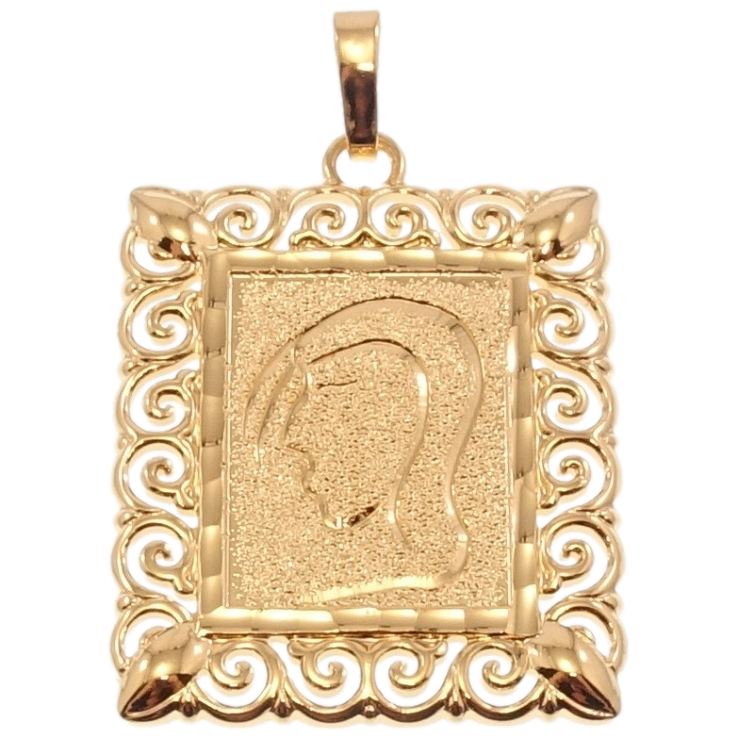 Кулон Xuping Позолота 18 К Прямокутний Медальйон Знак Зодіаку Діва Напилення Шагрень Вензельна Оправа фото №25