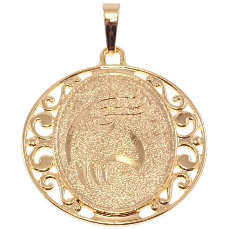 Кулон Xuping Позолота 18 К Знак Зодіаку Козеріг Декор Шагрень і Вензельний Візерунок фото №25
