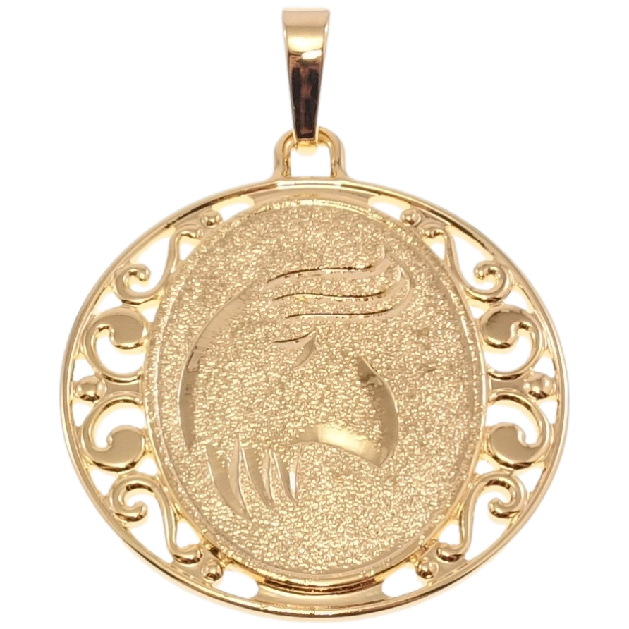 Кулон Xuping Позолота 18 К Знак Зодіаку Козеріг Декор Шагрень і Вензельний Візерунок фото №1