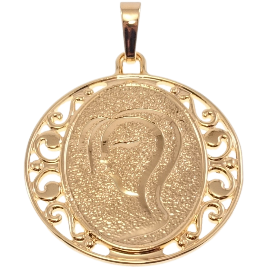 Кулон Xuping Позолота 18 К Знак Зодіаку Діва Декор Шагрень і Вензельний Візерунок фото №1