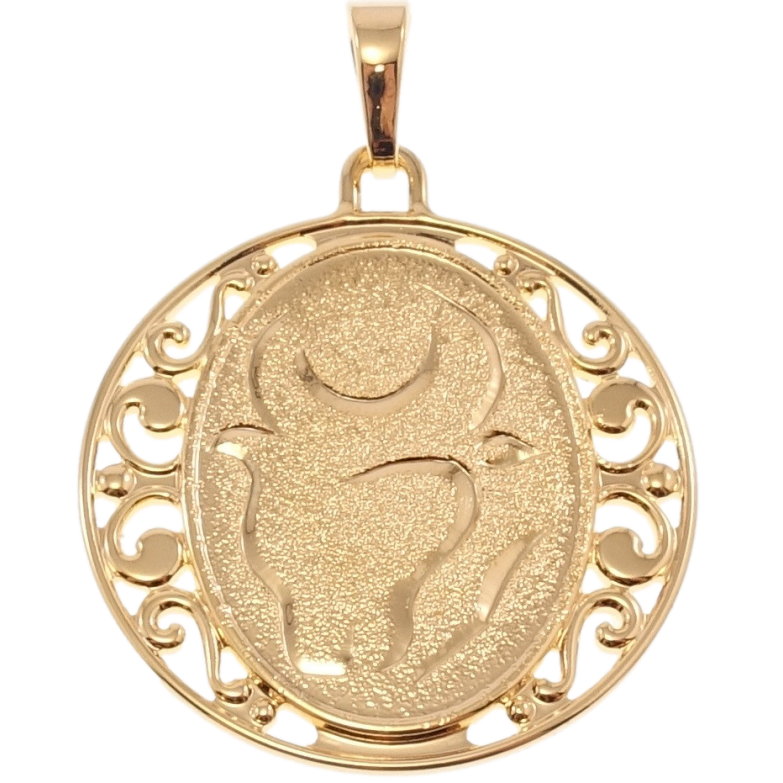 Кулон Xuping Позолота 18 К Знак Зодіаку Телець Декор Шагрень і Вензельний Візерунок фото №1 Кулон Xuping Позолота 18 К Знак Зодіаку Телець Декор Шагрень і Вензельний Візерунок фото №1