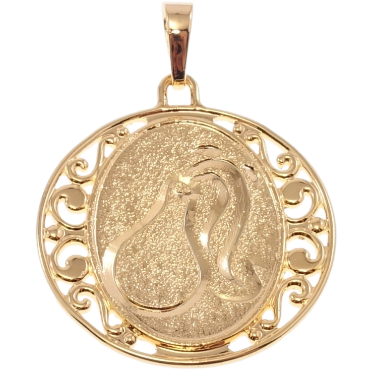 Кулон Xuping Позолота 18 К Знак Зодіаку Водолій Декор Шагрень і Вензельний Візерунок фото №10