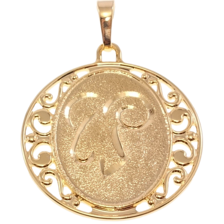 Кулон Xuping Позолота 18 К Знак Зодіаку Овен Декор Шагрень і Вензельний Візерунок фото №17