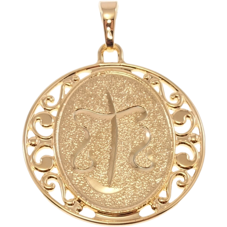Кулон Xuping Позолота 18 К Знак Зодіаку Терези Декор Шагрень і Вензельний Візерунок фото №1 Кулон Xuping Позолота 18 К Знак Зодіаку Терези Декор Шагрень і Вензельний Візерунок фото №1