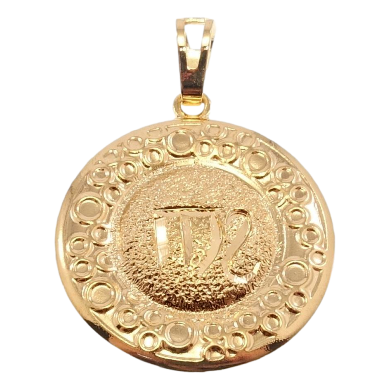 Кулон Xuping Позолота 18 К Знак Зодіаку Діва Чеканка Круги фото №1 Кулон Xuping Позолота 18 К Знак Зодіаку Діва Чеканка Круги фото №1