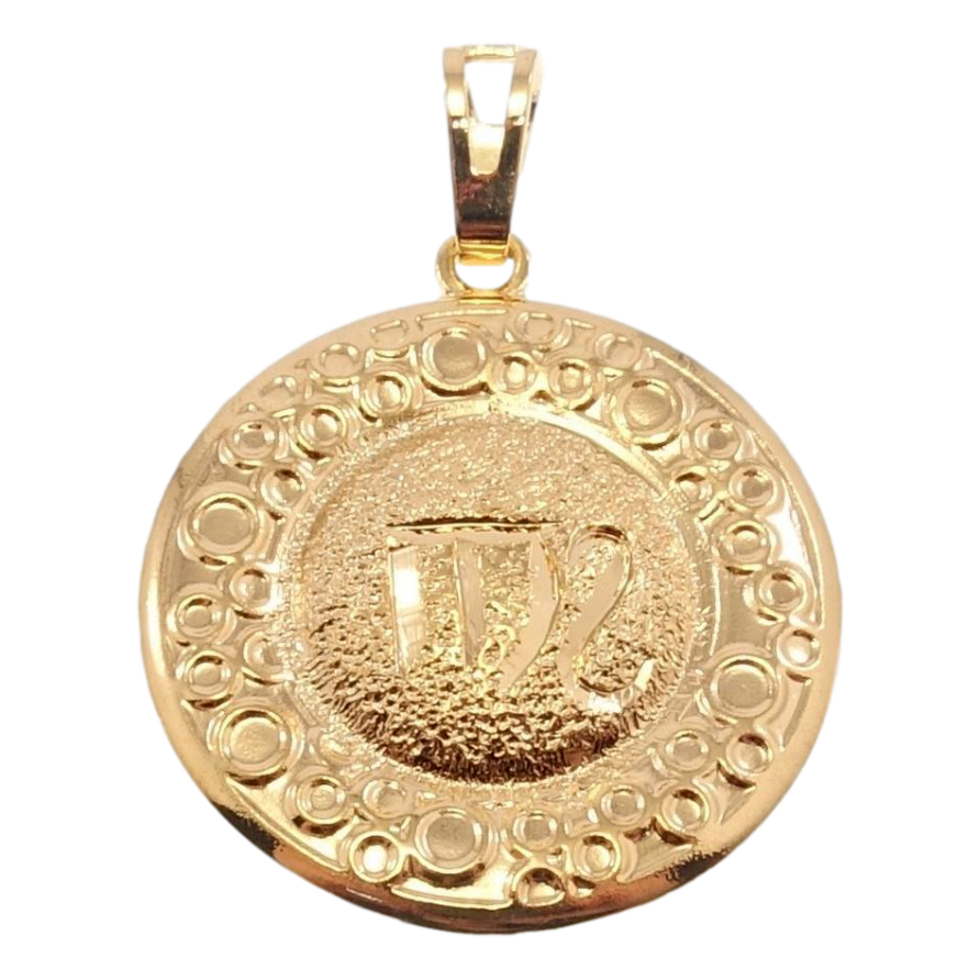 Кулон Xuping Позолота 18 К Знак Зодіаку Діва Чеканка Круги фото №1 Кулон Xuping Позолота 18 К Знак Зодіаку Діва Чеканка Круги фото №1