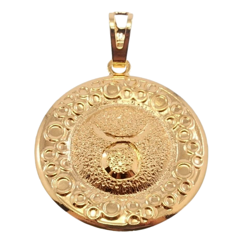 Кулон Xuping Позолота 18 К Знак Зодіаку Тілець Карбування Круги фото №1