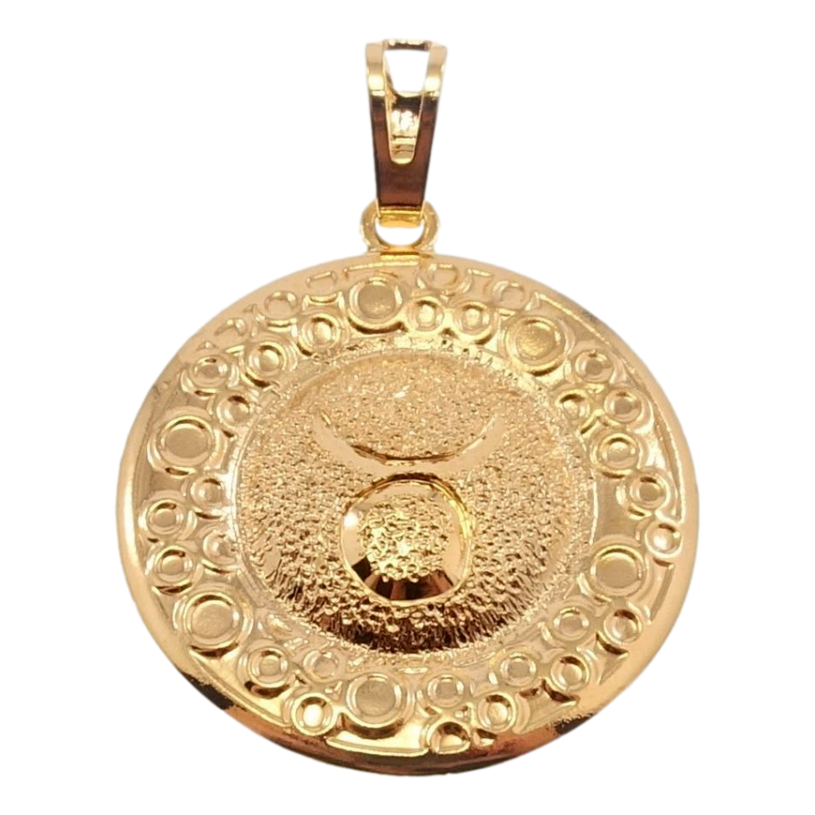 Кулон Xuping Позолота 18 К Знак Зодіаку Тілець Карбування Круги фото №1