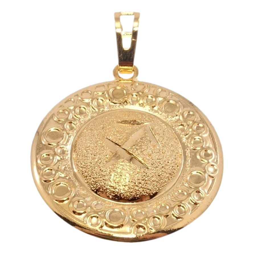 Кулон Xuping Позолота 18 К Знак Зодіаку Стрілець Карбування Круги фото №1