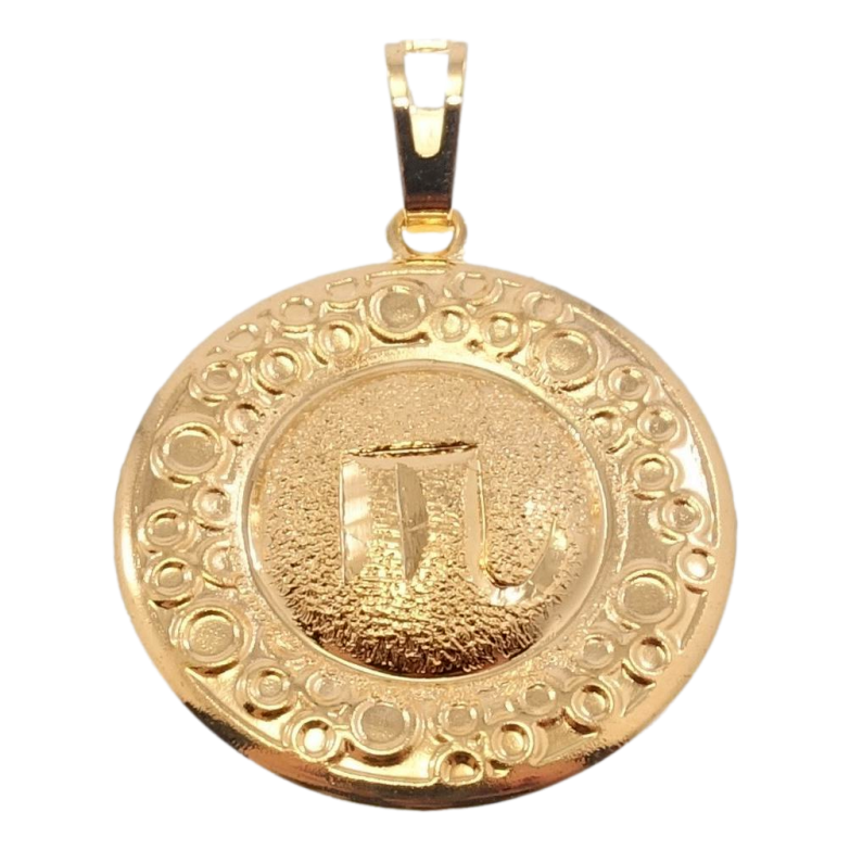 Кулон Xuping Позолота 18 К Знак Зодіаку Скорпіон Чеканка Круги фото №2 Кулон Xuping Позолота 18 К Знак Зодіаку Скорпіон Чеканка Круги фото №2