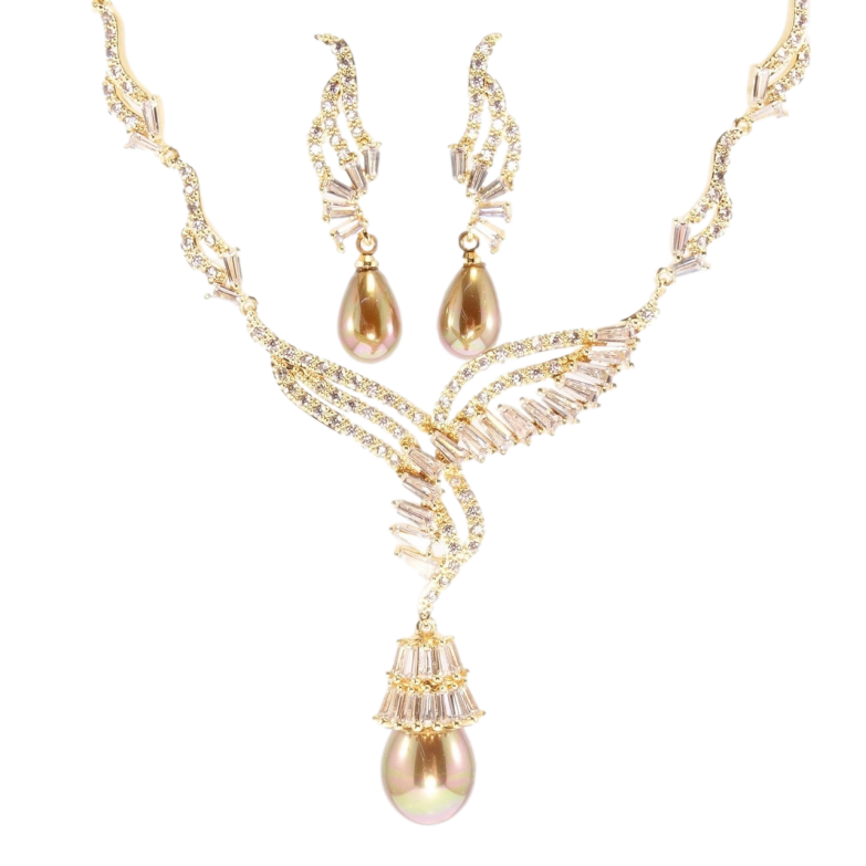 Набір Xuping Позолота 18K Сережки Кольє Дівочі мрії довжина кольє 44см х 2-5мм фото №1