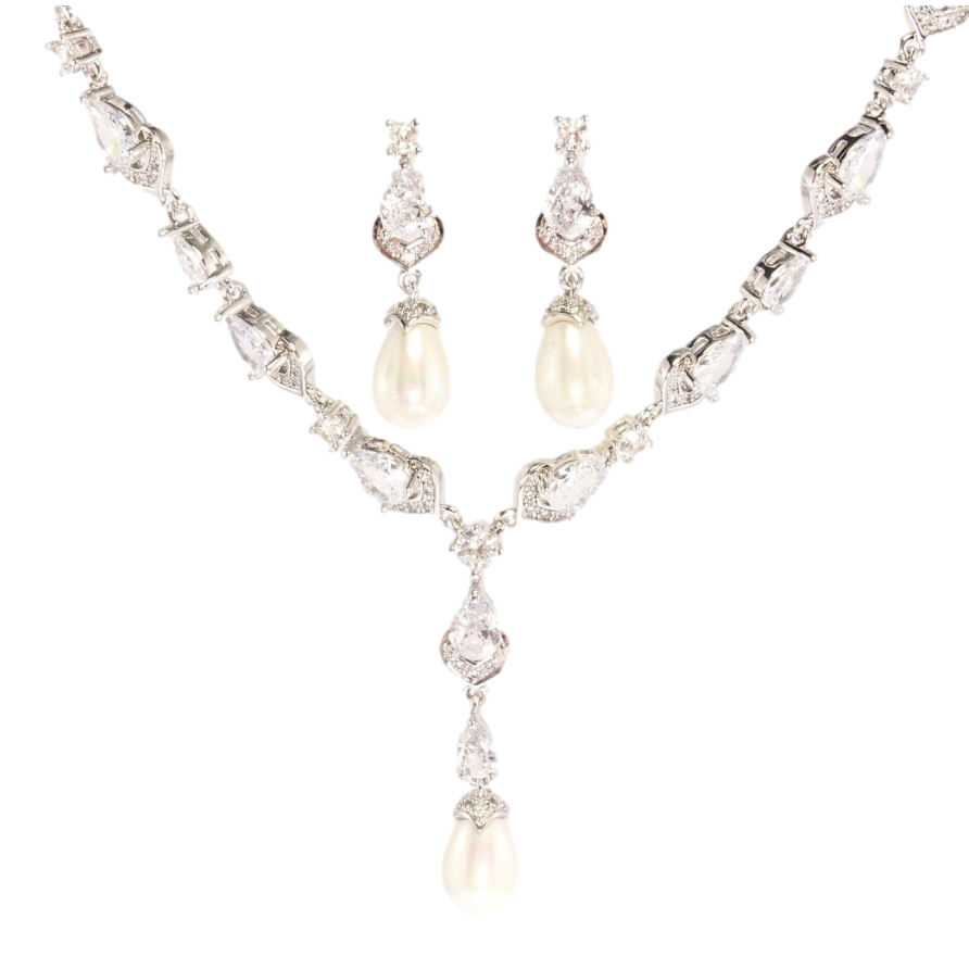 Набор Xuping Родий Серьги Колье Жозефина размер 42,5см х 3-7мм фото №1