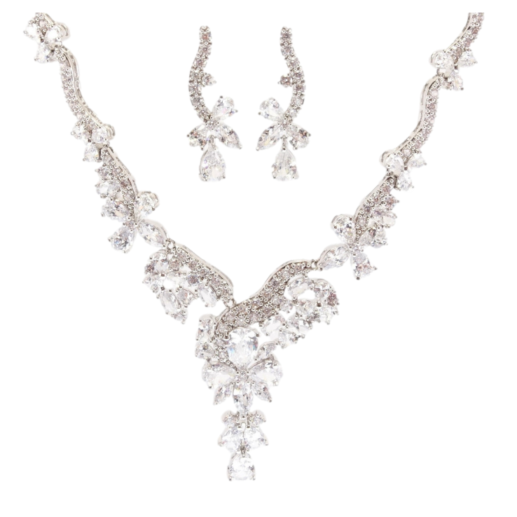 Набір Xuping Родій Сережки Кольє Касандра розмір 45см х 3-8мм фото №9 Набір Xuping Родій Сережки Кольє Касандра розмір 45см х 3-8мм фото №9