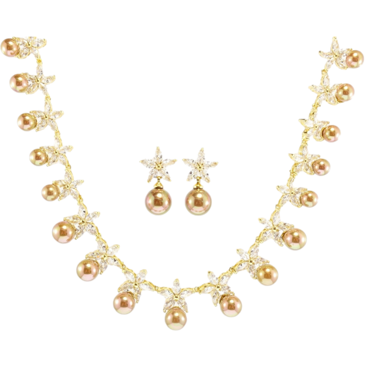 Набір Xuping Позолота 18K Сережки Кольє Німфа довжина кольє 43,5см х 3мм фото №1