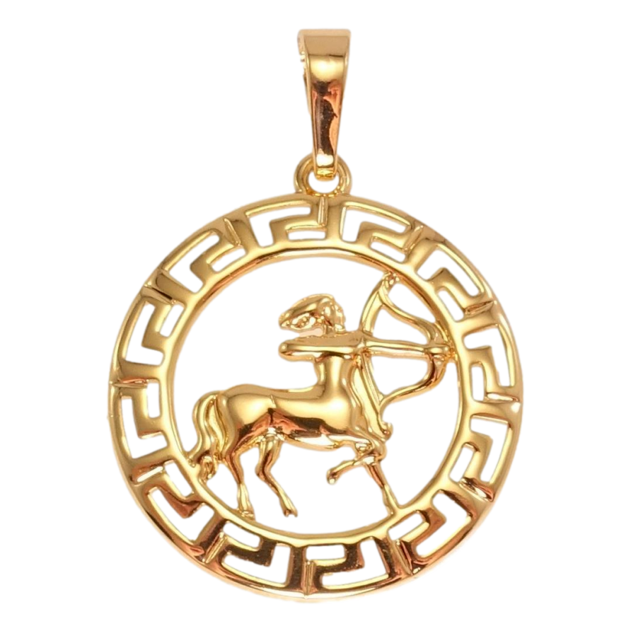 Кулон Xuping Позолота 18 К Знак Зодіаку Стрілець з меандровим орнаментом фото №1 Кулон Xuping Позолота 18 К Знак Зодіаку Стрілець з меандровим орнаментом фото №1