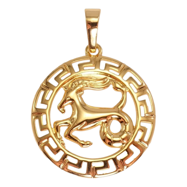 Кулон Xuping Позолота 18 К Знак Зодіаку Козеріг з меандровим орнаментом фото №24