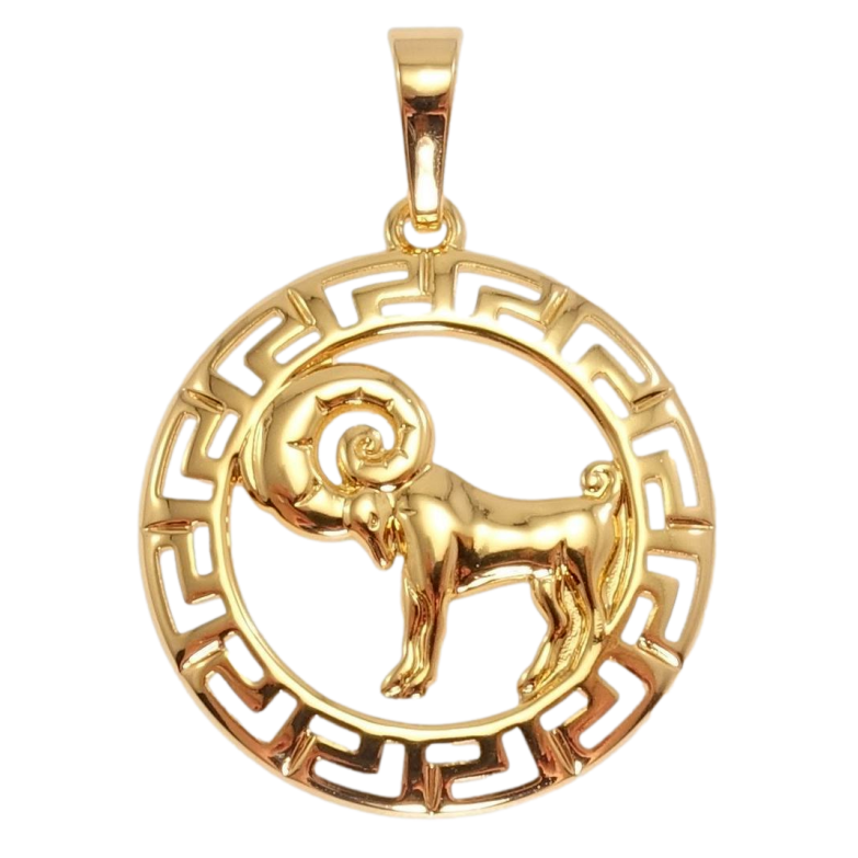 Кулон Xuping Позолота 18 К Знак Зодіаку Овен з меандровим орнаментом фото №1