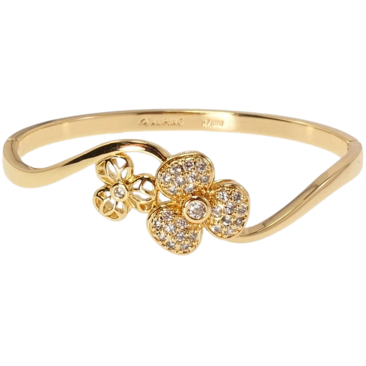 Браслет Xuping Позолота 18K Трилистики з цирконієм ø 5,7см фото №23 Браслет Xuping Позолота 18K Трилистики з цирконієм ø 5,7см фото №23