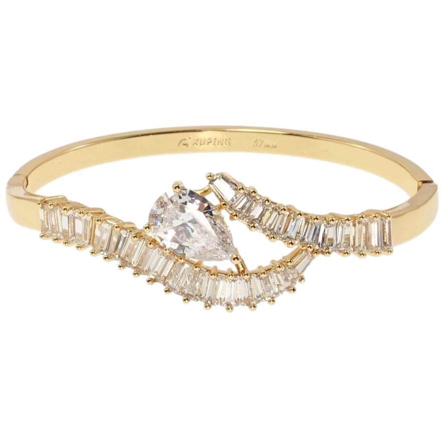 Браслет Xuping Позолота 18K Кристальні обійми ø 6см фото №1