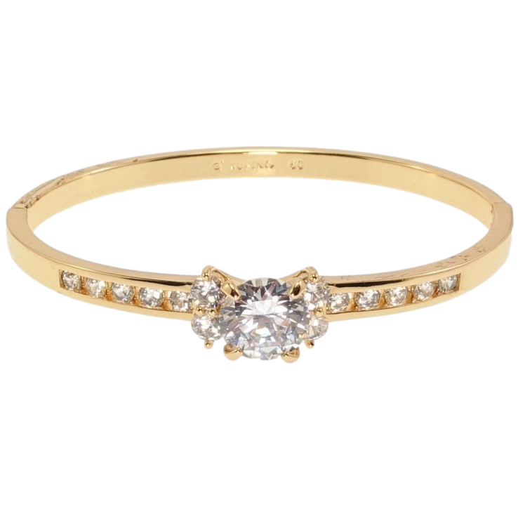 Браслет Xuping Позолота 18K Доріжка цирконію із вставкою із кристалів ø 6см фото №14