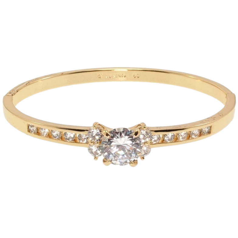 Браслет Xuping Позолота 18K Доріжка цирконію із вставкою із кристалів ø 6см фото №1