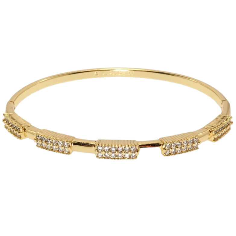 Браслет Xuping Позолота 18K Прямоугольные вставки с цирконием ø 6см фото №11