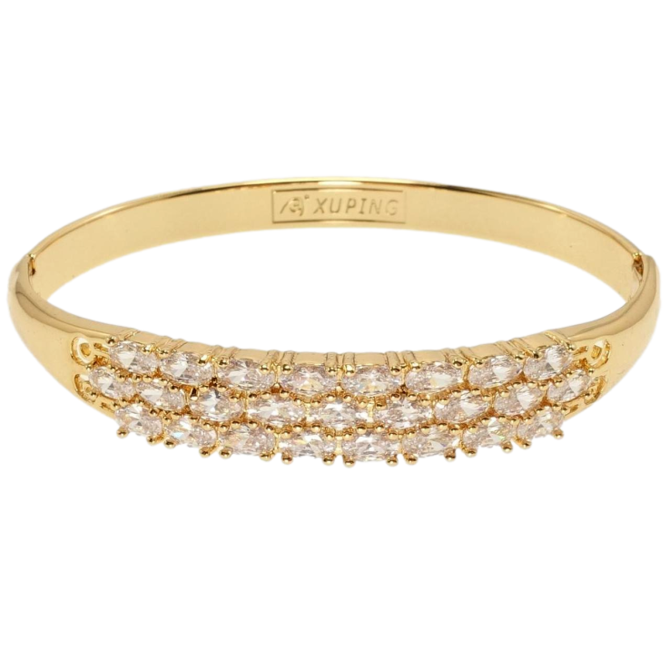 Браслет Xuping Позолота 18K Кристальна чарівність ø 6см фото №3 Браслет Xuping Позолота 18K Кристальна чарівність ø 6см фото №3