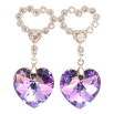 Серьги Xuping цвет Родий с кристаллами Swarovski пусеты "Сердечки с подвеской кристалл Paradise Shine" фото №2 Серьги Xuping цвет Родий с кристаллами Swarovski пусеты "Сердечки с подвеской кристалл Paradise Shine" фото №2