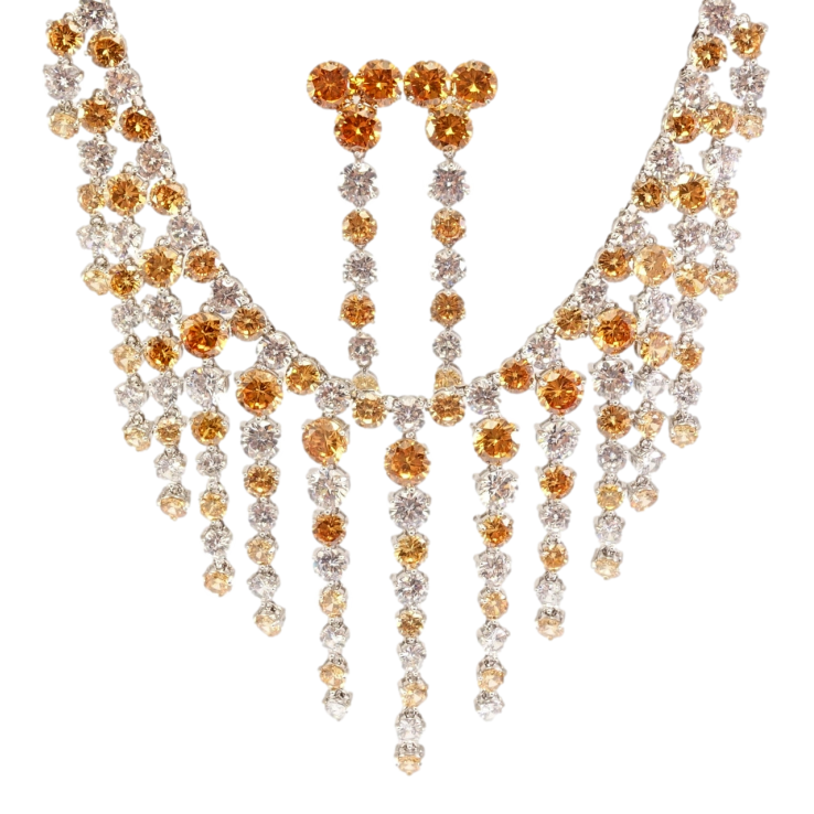 Набор Xuping Родий Серьги Колье Кристальный шик размер 42,5см х 7мм фото №10