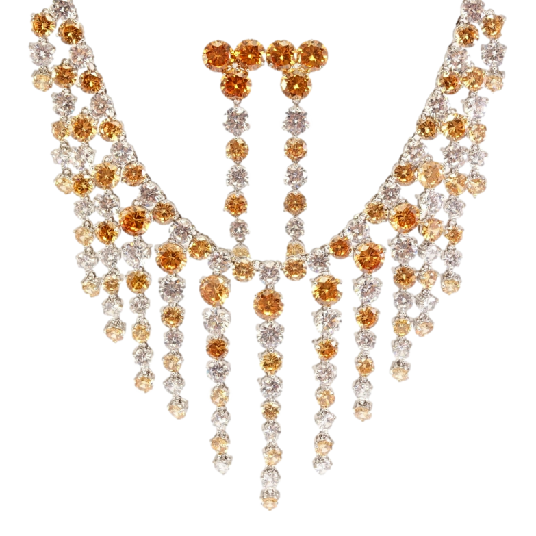 Набор Xuping Родий Серьги Колье Кристальный шик размер 42,5см х 7мм фото №1 Набор Xuping Родий Серьги Колье Кристальный шик размер 42,5см х 7мм фото №1