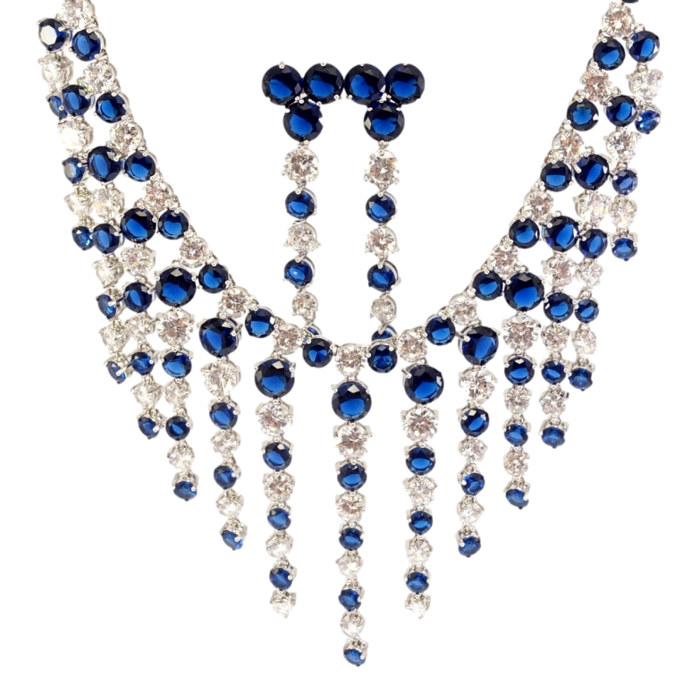 Набор Xuping Родий Серьги Колье Кристальный шик размер 42см х 7мм фото №8