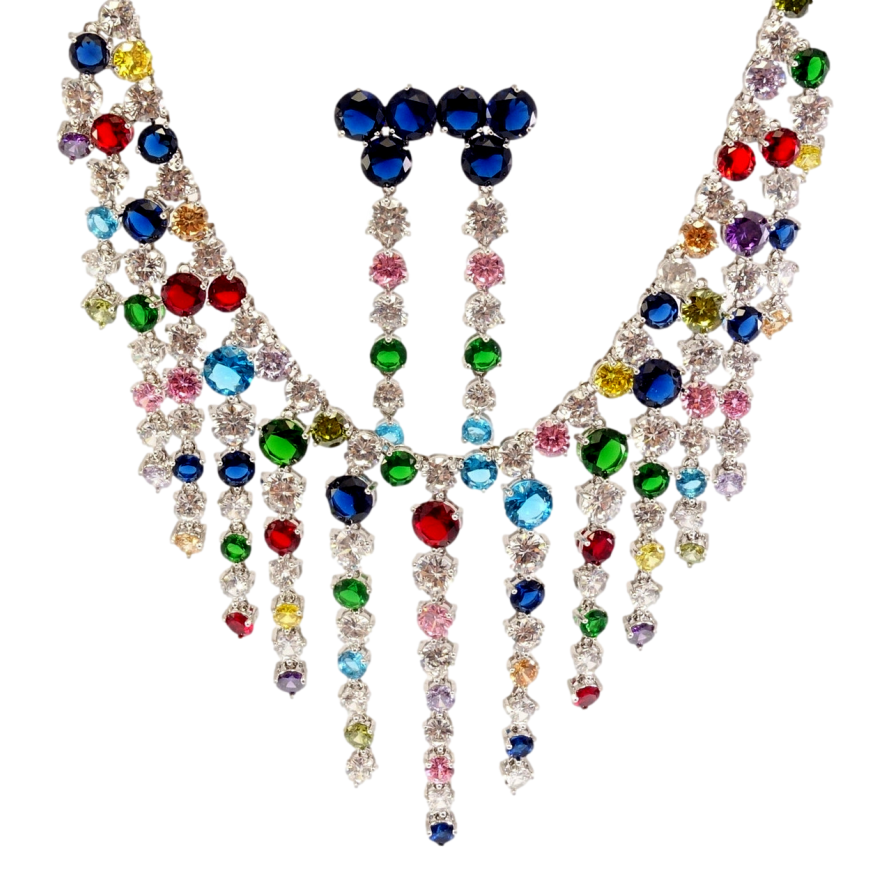 Набор Xuping Родий Серьги Колье Кристальный шик размер 42см х 7мм фото №1 Набор Xuping Родий Серьги Колье Кристальный шик размер 42см х 7мм фото №1