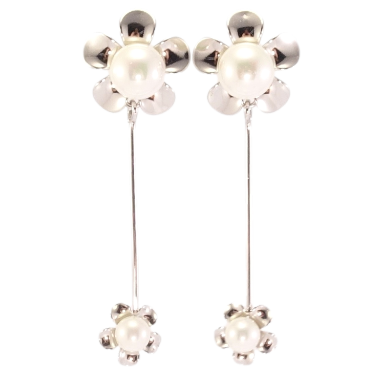 Сережки Xuping Родій пусети Квіточки з перлинами фото №24 Сережки Xuping Родій пусети Квіточки з перлинами фото №24