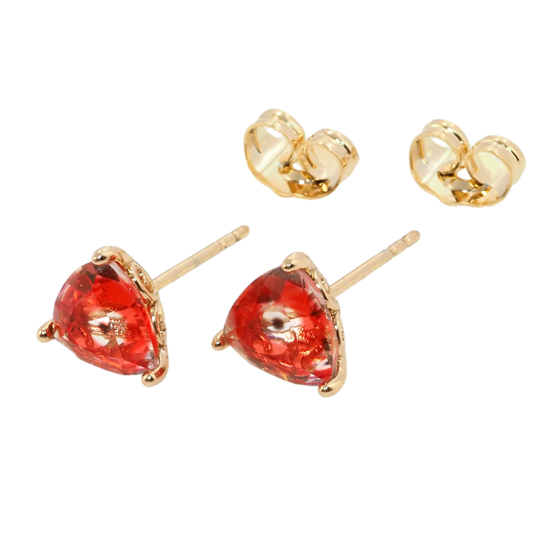 Серьги Xuping Позолота 18K пусеты Кристалл в 3-х крапановой оправе фото №1