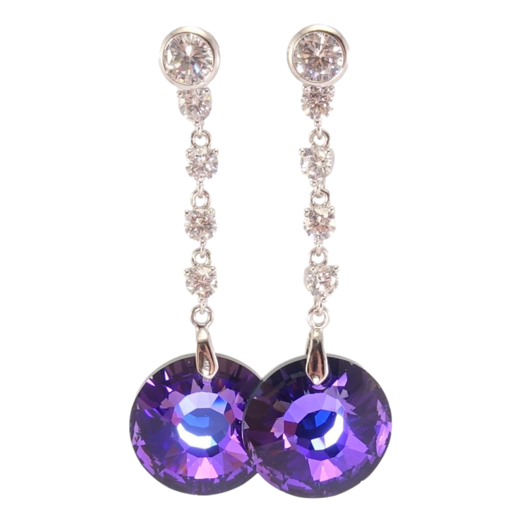 Сережки Xuping колір Родій з кристалами Swarovski пусети Кристали Heliotrope фото №16