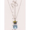 Кулон Xuping колір Родій із кр-ми Swarovski на ланцюжку Зірка з кубом кристали Vitrail і Aquamarine дл. 40-45см х фото №2