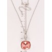 Кулон Xuping цвет Родий с кр-ми Swarovski на цепочке Кристалл Rose Peach дл. 41,5-46,5см х 2мм фото №2