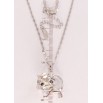 Кулон Xuping колір Родій із кр-ми Swarovski на ланцюжку Кіт кристал Clear дл. 45-50см х 2мм фото №2