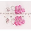 Сережки Xuping колір Родій з кристалами Swarovski пусети Кристали Rose на колечках фото №2