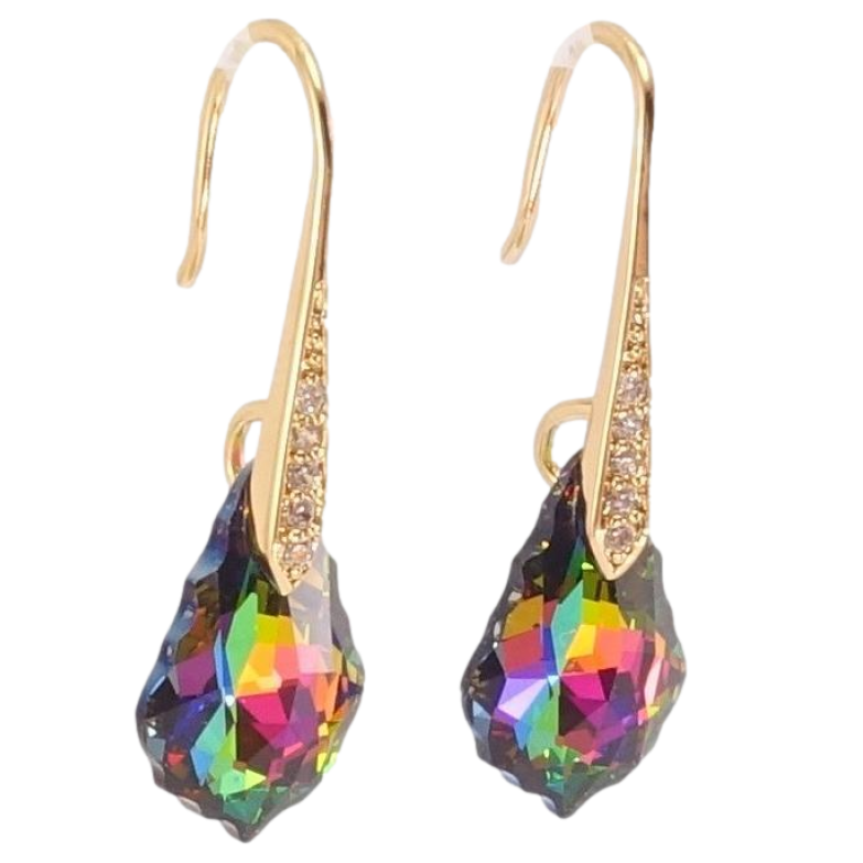 Серьги Xuping цвет 18K с кристаллами Swarovski французский замок Кристаллы Vitrail Medium фото №1