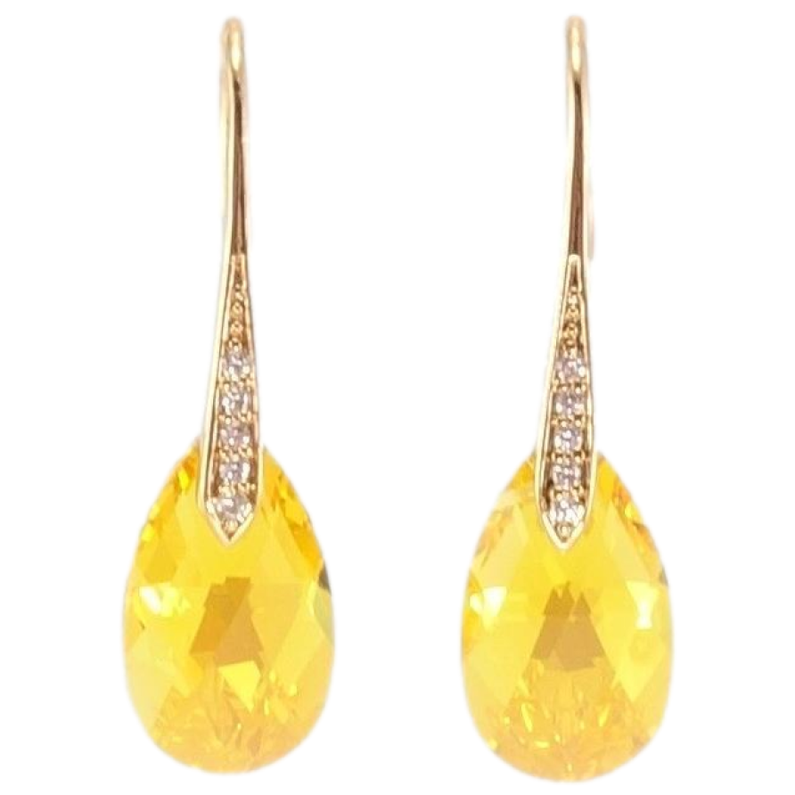 Серьги Xuping цвет 18K с кристаллами Swarovski французский замок Кристаллы Sunflower на дужках фото №1