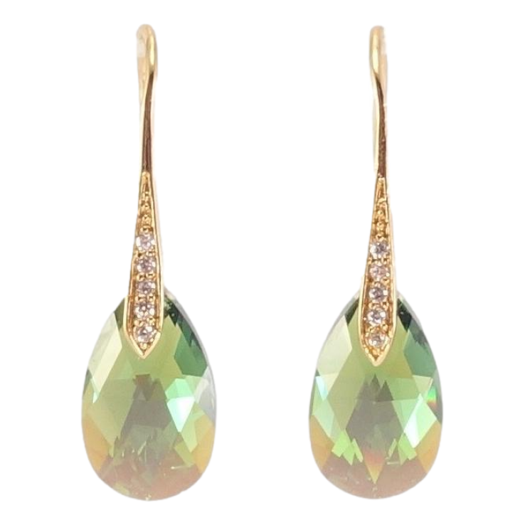 Серьги Xuping цвет 18K с кристаллами Swarovski французский замок Кристаллы Tabac на дужках фото №5