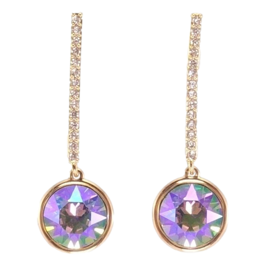 Серьги Xuping цвет 18K с кристаллами Swarovski пусеты "Кристаллы Paradise Shine на дорожке" фото №1