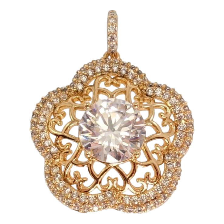 Кулон Xuping Позолота 18K Ажурна квіточка з цирконієм фото №22