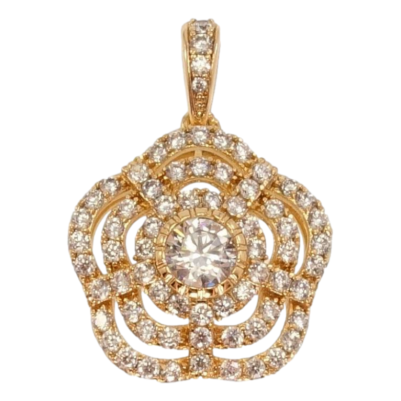 Кулон Xuping Позолота 18K Роскошный цветок с цирконием фото №1