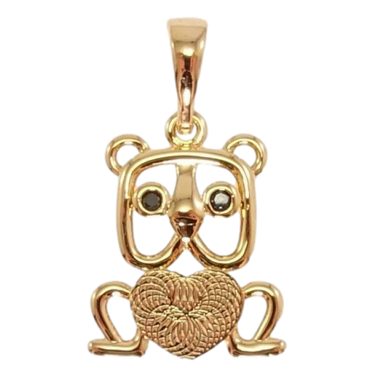 Кулон Xuping Позолота 18K Ведмідь з чорним цирконієм фото №16