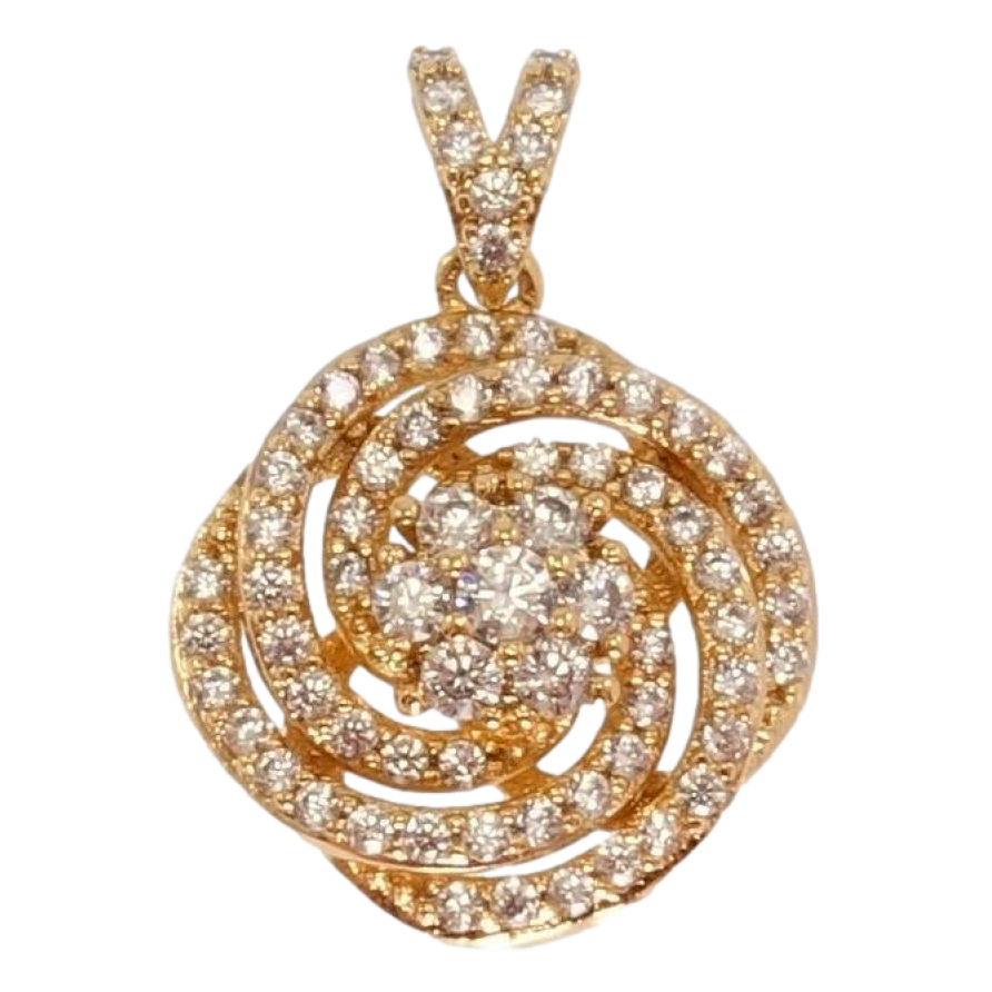 Кулон Xuping Позолота 18K Спиральный узор с цветочком иинкрустация цирконий фото №1
