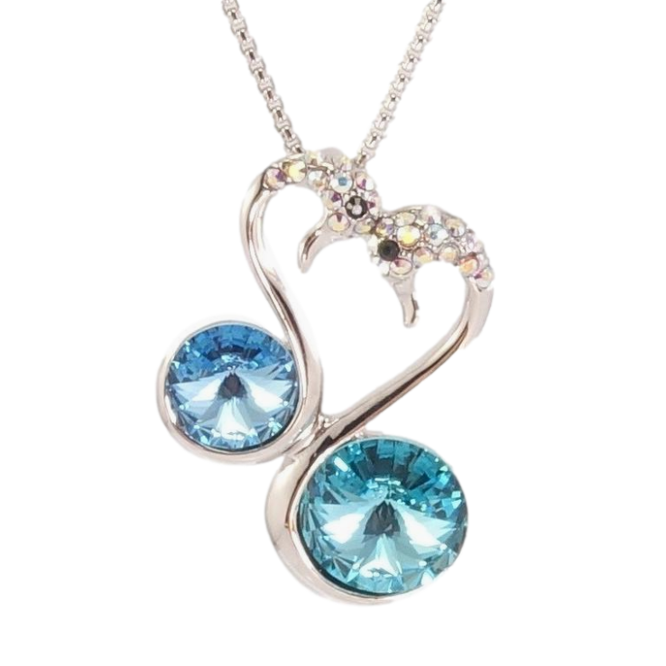 Кулон Xuping цвет Родий с кр-ми Swarovski на цепочке Лебеди с кристаллами длина 40-45см х 1мм фото №21