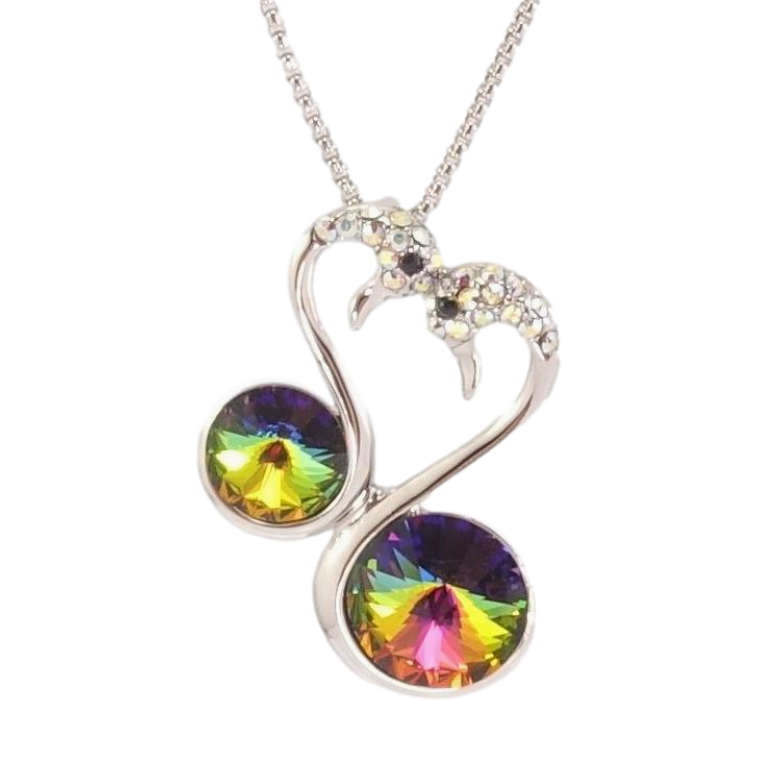 Кулон Xuping колір Родій з кр-ми Swarovski на ланцюжку Лебеді з кристалами довжина 40-45см х 1мм фото №8