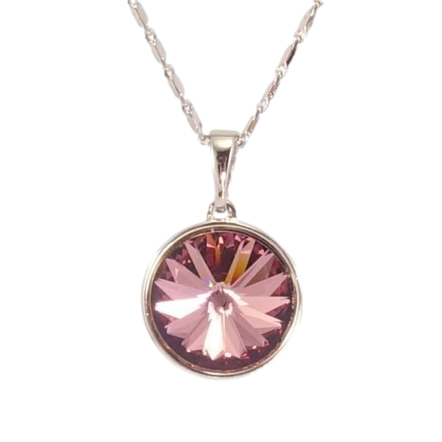 Кулон Xuping колір Родій з кр-ми Swarovski на ланцюжку Кристал Amethyst довжина 39-44см х 2мм фото №1